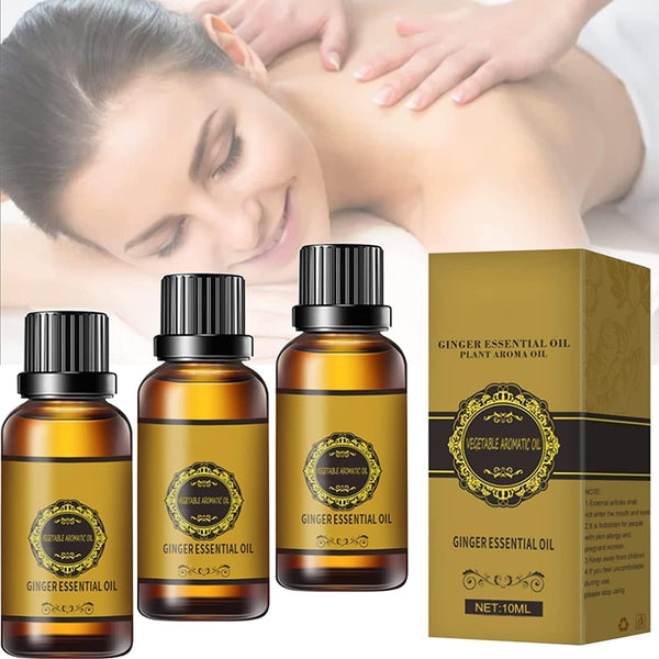 Toheok 3 Bottle Abdominal Drainage Ginger Oil,Belly Drainage Belly Off Massage Oil Massage