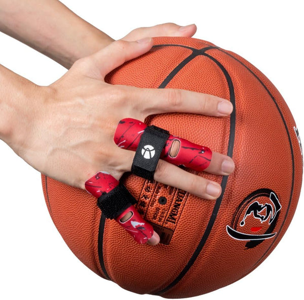 Kuangmi Finger Sleeve Support Protector, Finger Splint Brace for Pain Relief, S/M, Red