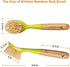 2 Pack Kitchen Dish Brush with Bamboo Handle, Built-in Scraper Scrub Brush for Pans, Pots, and Kitchen Sink Cleaning,