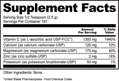 NutriBiotic Hypo-Aller C Powder, 16 Oz, 1300 Mg Vitamin C for Antioxidant & Collagen Support