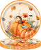YLOIJO Thanksgiving Maple Leaves Pumpkin Paper Plates for Fall, 7'' Disposable Dinnerware Set