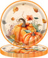 YLOIJO Thanksgiving Maple Leaves Pumpkin Paper Plates for Fall, 7'' Disposable Dinnerware Set