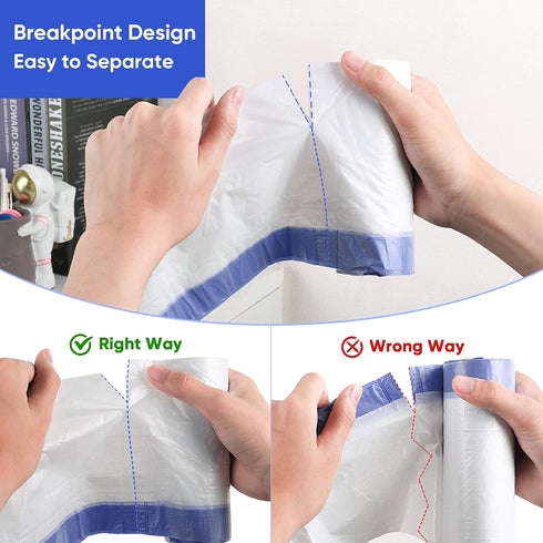 60 Count 6 Gallons Drawstring Garbage Bags for Office, Living Room, Kitchen, Bathroom