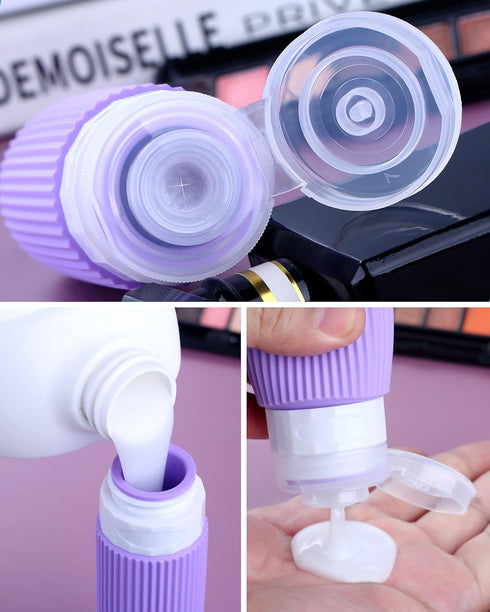 Travel Bottles for Toiletries, 8 Pack TSA Approved 3 oz Containers with Clear Bag, Leak Proof