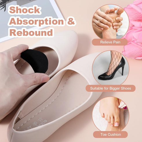 JIYIN 3 Pair Shoe Filler for Too Big Shoes Women, Soft Toe Filler Inserts Adjustable Shoe Filler Big Toe Plug Foot