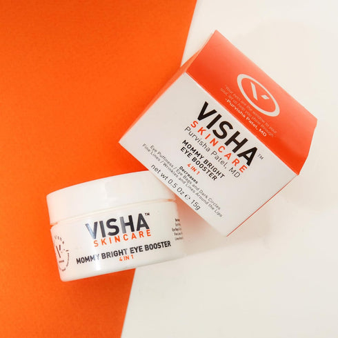 Visha Skincare Mommy Bright Eye Booster Cream, 4 in 1 for Dark Circles, Puffiness, Fine Lines, 0.5oz