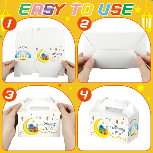 Sinload 48 Set 24 24 Pcs Eid Al Adha Eid Mubarak Envelopes Gift Boxes Includes Pcs Eid Mubarak Treat Boxes Pcs Money