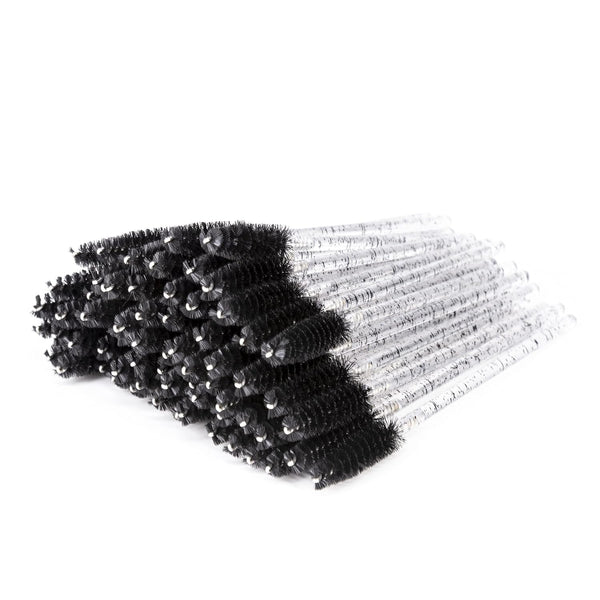 i-Laesh Crystal Mascara Sticks, Disposable Eyelash Brushes for Eyelash Extensions, Pack of 100 (Black)