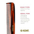 Kent 9T Tortoiseshell Fine Tooth and Wide Tooth Comb, Large Handmade Detangler Hair Comb for Wet Hair, Made in England
