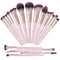 MAANGE 18Pcs Makeup Brush Set, Premium Synthetic Foundation Face Powder Blush Brushes (Pink)