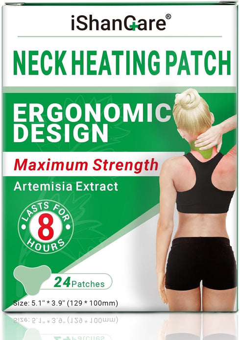 Neck Patches - 24 Count Maximum Strength Herbal Plaster Heat Patches for Joint Soreness Soothing Relief