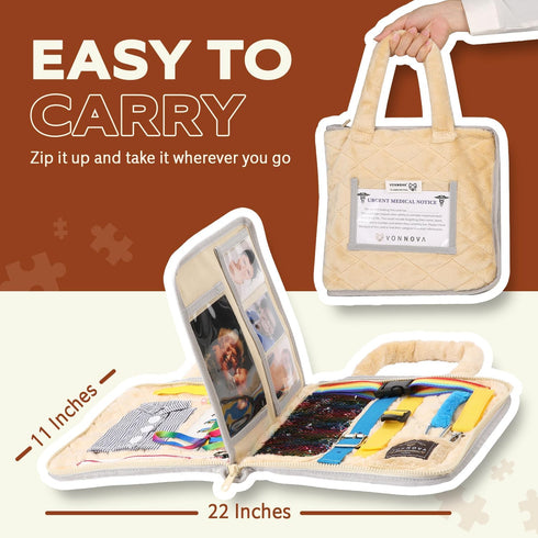 VonNova Fidget Blanket - Dementia Products for Elderly - Fidget Blanket for Adults with Dementia - Alzheimers