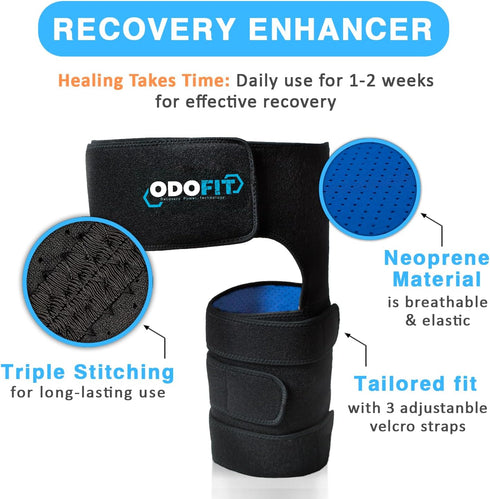 5-in-1 Ortho Hip Brace for Sciatica Pain Relief – Adjustable Groin Compression Wrap, Hamstring & Thigh Brace for M/L