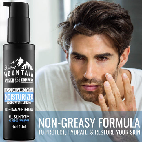 Men's Face Moisturizer with Shea Butter, Jojoba Oil, Argan Oil & Glycerin - Fragrance-Free for All Skin Types