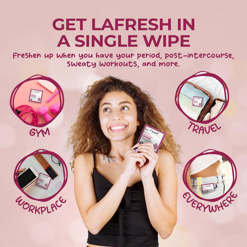 Pack 50 LA Fresh Feminine Wipes with Aloe Vera, Chamomile Extract, Cucumber, and Vitamin E - of ct Wipes for Women