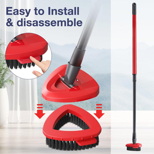 2 Pack Spin Mop Scrub Brush Head Replacement for RinseClean 2-Tank System, Hard Bristle Scrubber for Floor