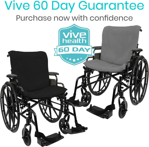 Vive Wheelchair Sheepskin Pad - Seat & Backrest Cover - Accessories for Back Pain Relief for Seniors, Adults - Bed Sore