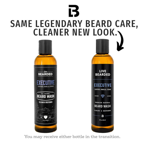 Live Bearded Beard Wash - 8 fl oz Water-Based Face Cleanser with Cedar and Vanilla Scent