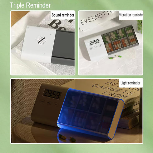 IgniteHaul 7 Day Intelligent Medication Reminder Box with Timer, Alarm Clock, Triple Reminder, Portable Electronic Pill