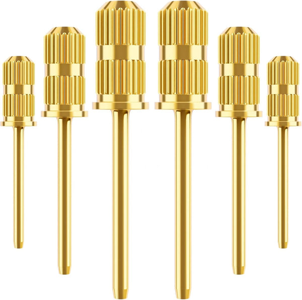 Nail Drill Bits and Sanding Bands for 3/32 Inch Shaft - Manicure and Pedicure Tool for Acrylic Nails (Gold)