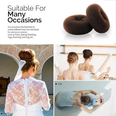 Kitjans Extra Hair Donut Bun Maker for Kids, 2PCS Ring Style Small Bun Shaper, Suitable for Short Thin Hair