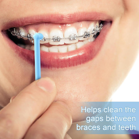 48 Pcs End Tuft Toothbrush Individually Wrapped, Small Head Reusable Orthodontic Toothbrush for Detail Cleaning