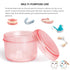 2024 Leak Proof Denture Bath Cup Large Denture case Retainer Cleaning Box for Travel, Complete Clean Care for Dentures,Denture Holder for Soaking (transparent pink)