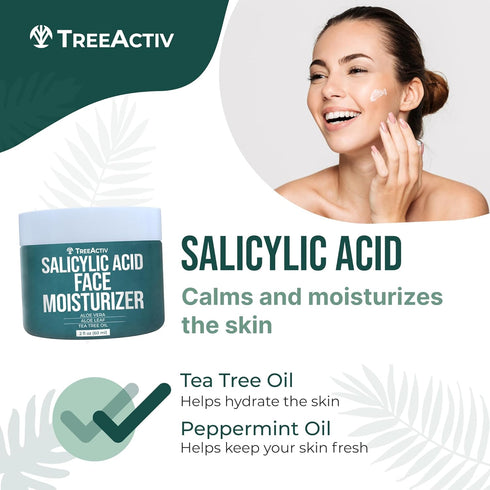 TreeActiv Acne Eliminating Face Cream - Best Natural Extra Strength Fast Acting Treatment for Clearing Facial Acne -