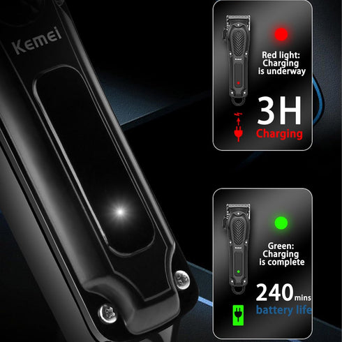 KEMEI Hair Clippers for Men, Professional Cordless & Corded Barber Clippers for Hair Cutting & Grooming, KM-1071