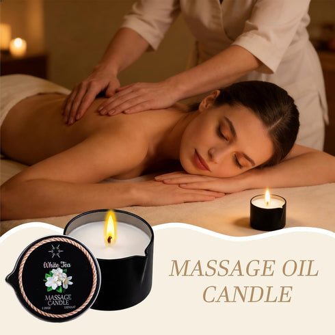 IUJOCQL 3 Pack Set (2.35 oz 3 Low Temperature Massage Oil Candle Each) Soy Wax Candles That Melt into Skin-Nourishing