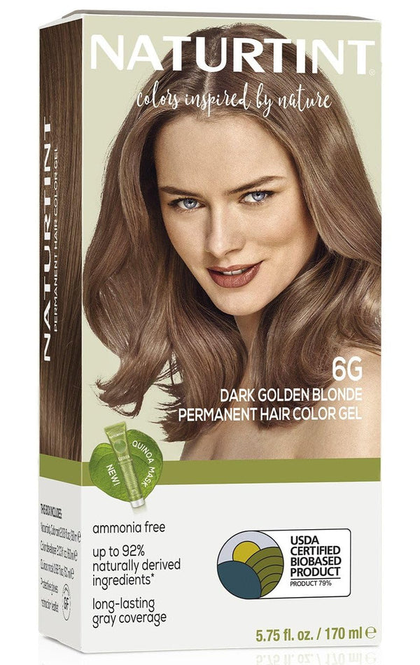 Naturtint 6G Dark Golden Blonde Permanent Hair Color, Ammonia Free, Vegan, Cruelty Free, 100% Gray Coverage