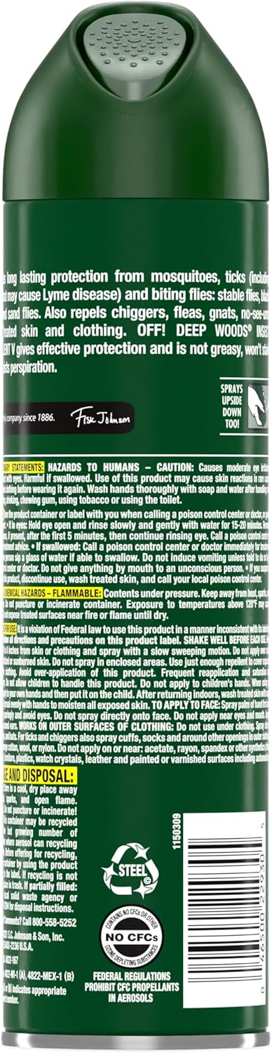 OFF! Deep Woods Insect Repellent Aerosol, Bug Spray with Long Lasting Protection from Mosquitoes, 9 oz