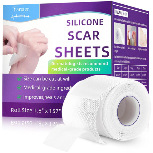 Silicone Scar Sheets, Silicone Scar Tape(1.8"x 157" Roll-4M), Medical Grade Scar Sheets,
