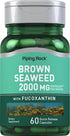 Piping Rock Brown Seaweed Capsules 2000 mg - 60 Count - Fucoxanthin Extract Supplement - Non-GMO, Gluten Free