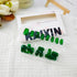 St. Patrick’s Day Green Press on Nails, Shiny Cat Eye Short Square False Nails with Glitter Designs