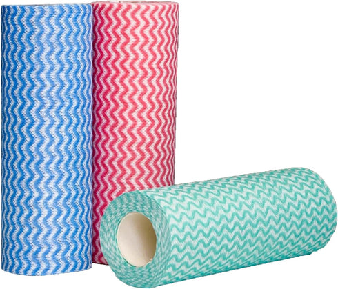 KLEENDOL 150 Sheet Disposable Cleaning Cloths, Reusable Household Paper Towels, 3 Rolls