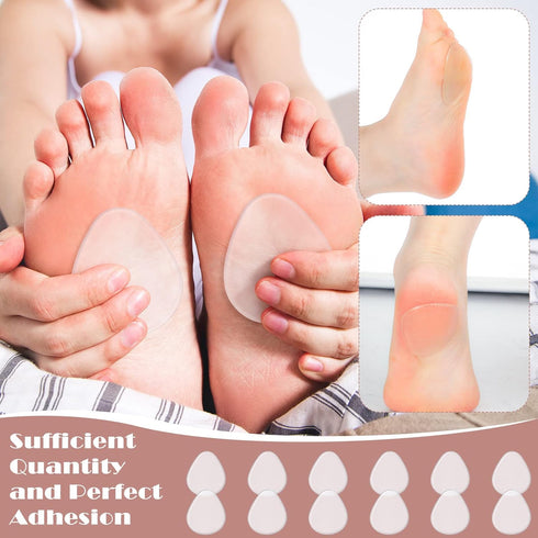 12 Pieces Metatarsal Pads Gel Ball of Foot Cushions for Pain Relief, Soft Forefoot Support for Women Men