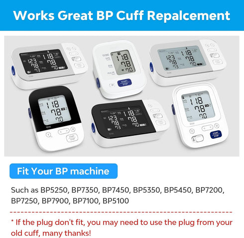 Medium Blood Pressure Cuff Replacement, 9-13inch (22-32cm) Compatible with Omron BP5100, BP5250, BP5450, BP7100
