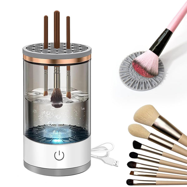 Electric Makeup Brush Cleaner Machine, Premium Automatic Spinning Tool for All Size Makeup Brushes