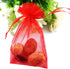 50pc Red Organza Sheer Fabric Gifts Wrap Bags, Drawstring Sachet for Baby Shower Favor, Coin, Necklace, Festival Decor