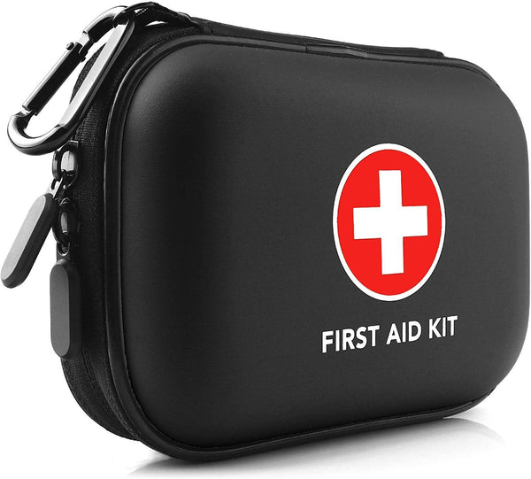 Mini First Aid Kit, 100 Pieces Water-Resistant Hard Shell Case for Travel, Outdoor, Home, Office