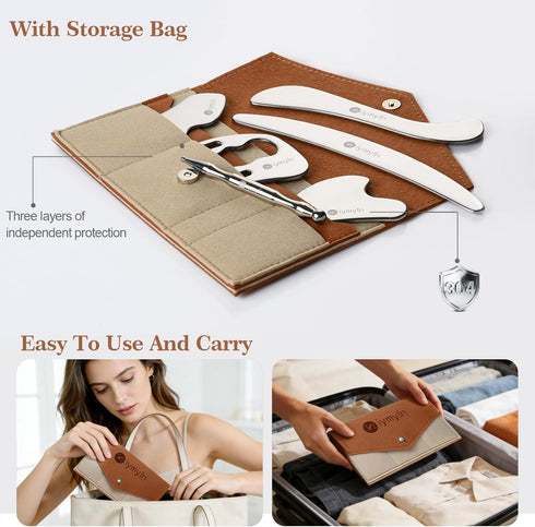 Niymyin 6-in-1 Set, Stainless Steel Muscle & Fascia Scraper Tool for Body Skin Massage and Sore Muscles, Myofascial