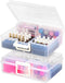 IRIS USA Cosmetic Train Case Nail Polish Organizer with 4 Inner Cases, 2-Pack Portable Storage Box for 44 Bottles -