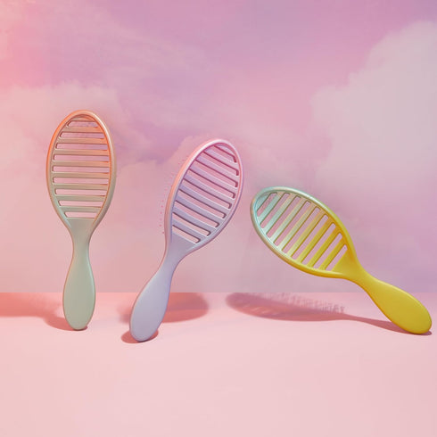 Wet Brush Speed Dry Hair Brush | Green/Blue (Feel Good Ombre) - Vented Design & Soft HeatFlex Bristles