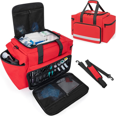 Professional Empty EMT First Responder Padded Bag,Large Trauma First Aid Carrying Bag for Paramedics and Emergency