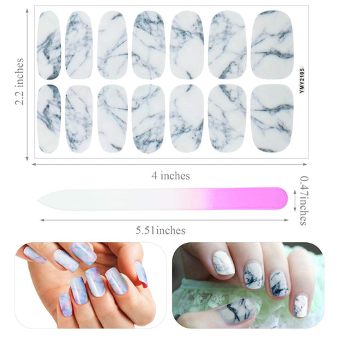 Maitys 168 Pcs 12 Sheets Full Wrap Nail Stickers Polish Strips Gradient Glitter Self Adhesive Gel Nail Strips