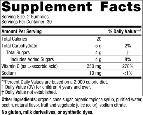 Nordic Naturals Kids Vitamin C Gummies - Tangy Tangerine - 60 Gummies - Vegan Vitamin C Supplement - Children’s Immunity and Antioxidant Support - 250 mg Vitamin C per Serving - 30 Servings
