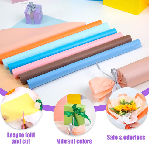 Shindel 120 Sheets Colorful Tissue Paper Bulk 20 x 14 Inch Gift Wrapping Paper for DIY Crafts Gift Box Wrapping
