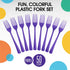 Disposable Purple Plastic Forks, 50 Pcs - Heavy Duty Purple Plastic Cutlery