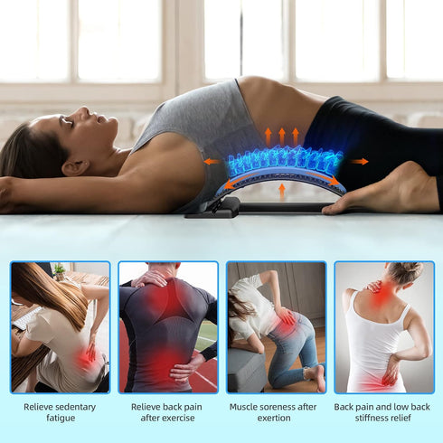 JSBIRD 3 Settings Back Stretcher for Pain Relief, Multi-Level Back Cracker Lower Back Pain Relief Device, Lumbar